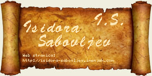 Isidora Sabovljev vizit kartica